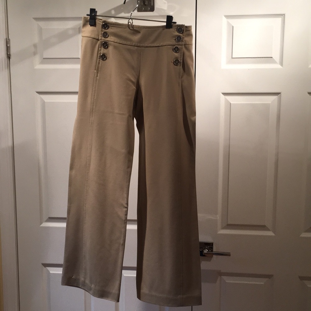 Khaki wide leg sailor pants